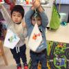 Hiromi and Misha with their finished kites!